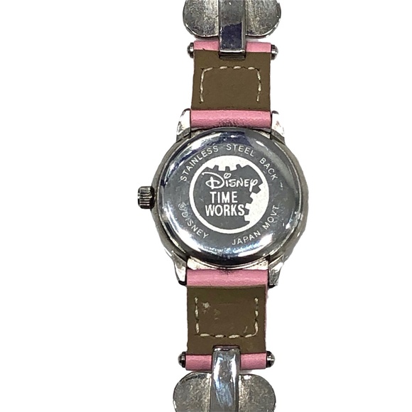 DISNEY MINNIE MOUSE WATCH WITH PINK LEATHER & SILVER METAL HEARTS BAND main image 6